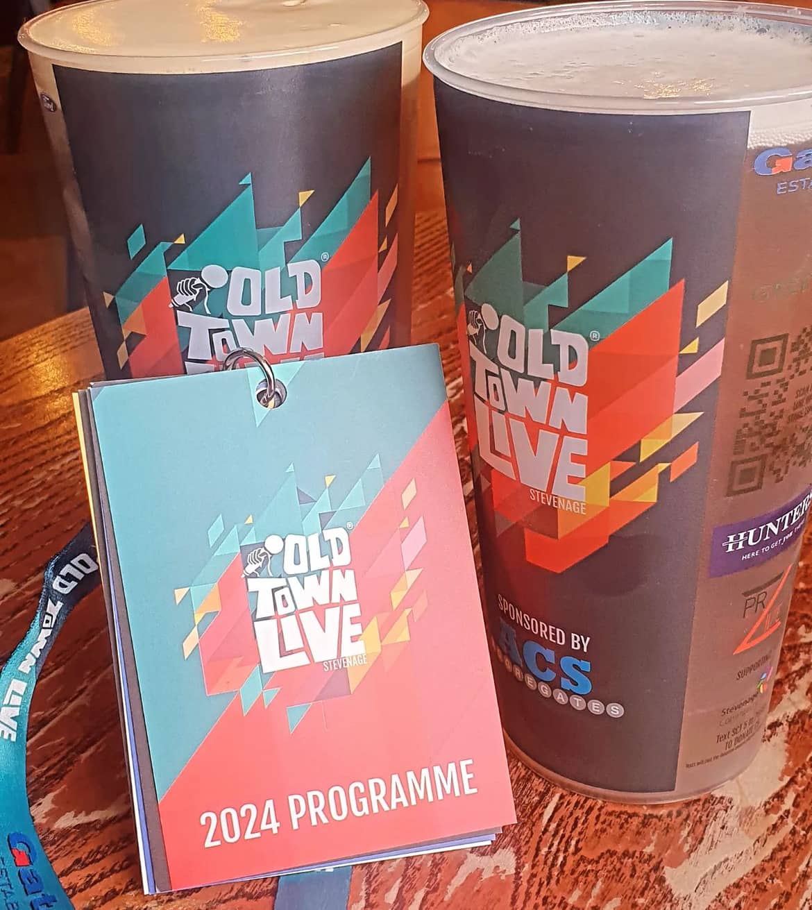 Branded festival cups in use at outdoor event