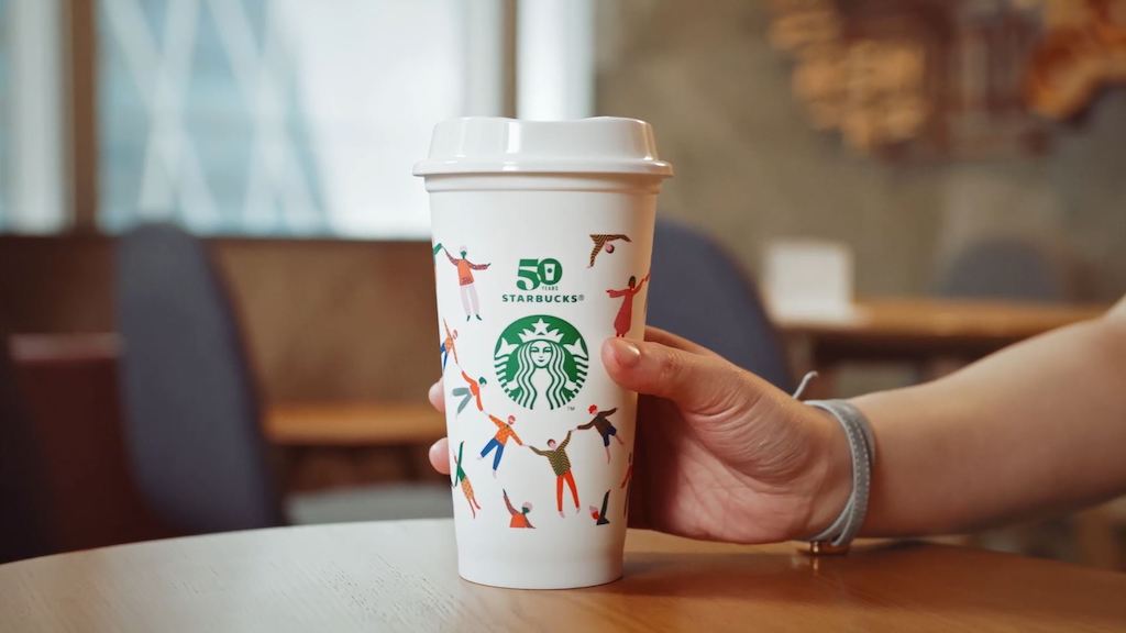 Starbucks 50 Year Anniversary Reusable Cup Campaign